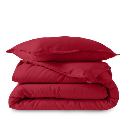 Bare Home Flannel Duvet Cover Set - Full/Queen - 100% Cotton, Velvety Soft Heavyweight Premium Flannel, Double Brushed