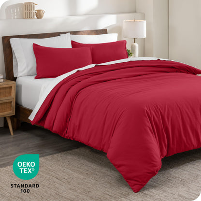 Bare Home Flannel Duvet Cover Set - Full/Queen - 100% Cotton, Velvety Soft Heavyweight Premium Flannel, Double Brushed