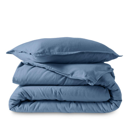 Bare Home Flannel Duvet Cover Set - Full/Queen - 100% Cotton, Velvety Soft Heavyweight Premium Flannel, Double Brushed