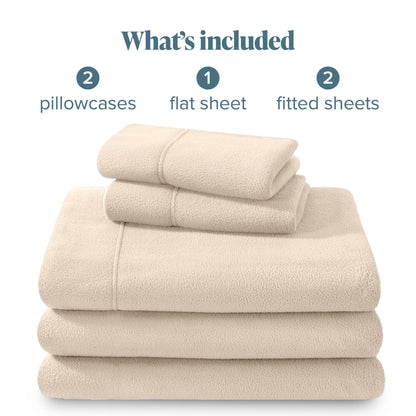 Bare Home Super Soft Fleece Sheet Set - Split Head Flex King Size - Extra Plush Polar Fleece, No-Pilling Bed Sheets - All Season Cozy Warmth