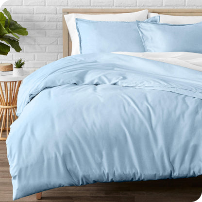 Bare Home Flannel Duvet Cover Set - Full/Queen - 100% Cotton, Velvety Soft Heavyweight Premium Flannel, Double Brushed