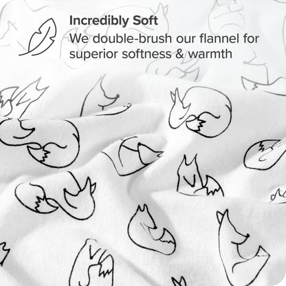 Bare Home Flannel Duvet Cover Set - Full/Queen - 100% Cotton, Velvety Soft Heavyweight Premium Flannel, Double Brushed