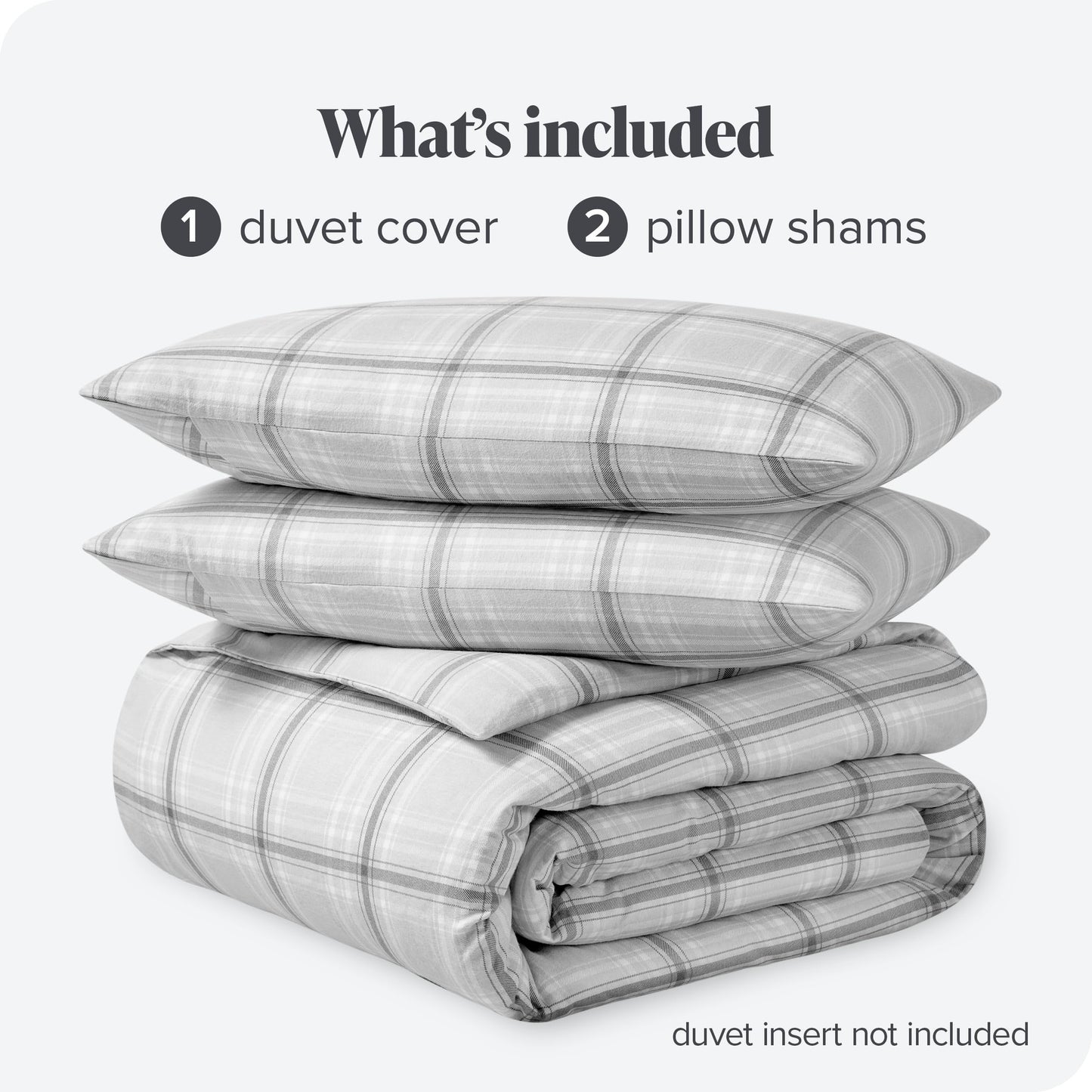 Bare Home Flannel Duvet Cover Set - Full/Queen - 100% Cotton, Velvety Soft Heavyweight Premium Flannel, Double Brushed