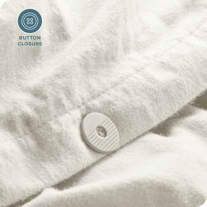 Bare Home Flannel Duvet Cover Set - Full/Queen - 100% Cotton, Velvety Soft Heavyweight Premium Flannel, Double Brushed