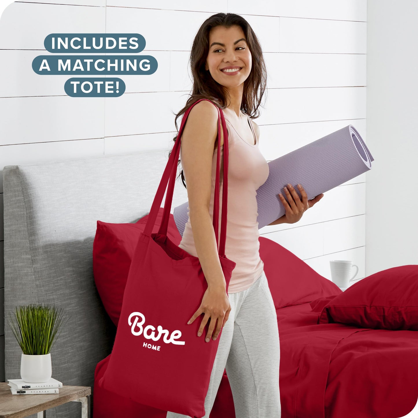 Bare Home Flannel Duvet Cover Set - Full/Queen - 100% Cotton, Velvety Soft Heavyweight Premium Flannel, Double Brushed