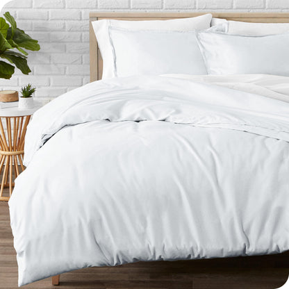 Bare Home Flannel Duvet Cover Set - Full/Queen - 100% Cotton, Velvety Soft Heavyweight Premium Flannel, Double Brushed