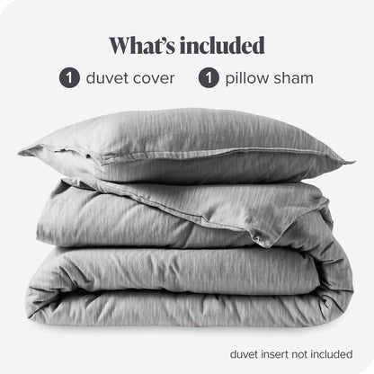 Bare Home Flannel Duvet Cover Set - Full/Queen - 100% Cotton, Velvety Soft Heavyweight Premium Flannel, Double Brushed