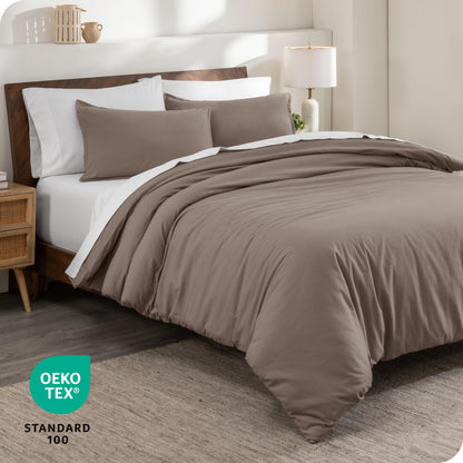 Bare Home Flannel Duvet Cover Set - Full/Queen - 100% Cotton, Velvety Soft Heavyweight Premium Flannel, Double Brushed