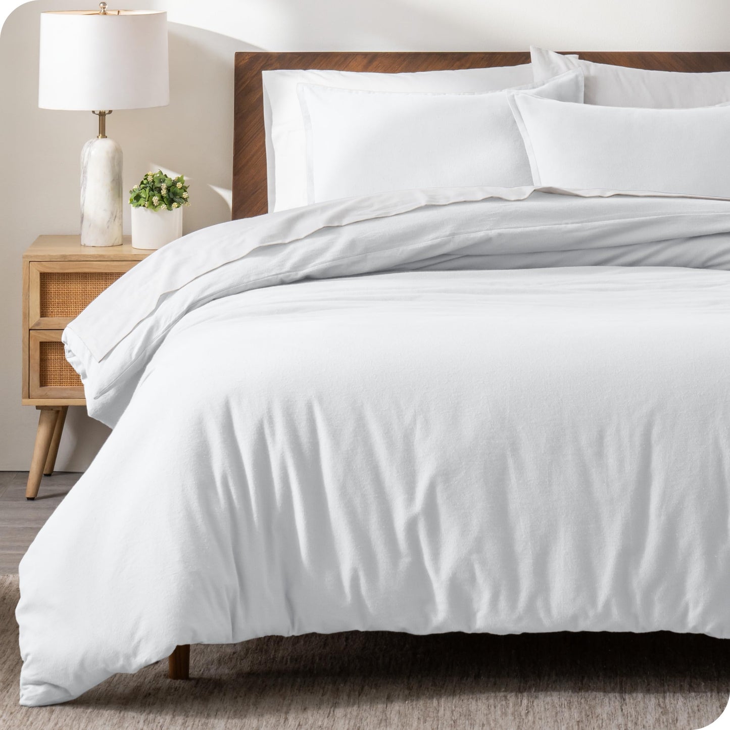 Bare Home Flannel Duvet Cover Set - Full/Queen - 100% Cotton, Velvety Soft Heavyweight Premium Flannel, Double Brushed