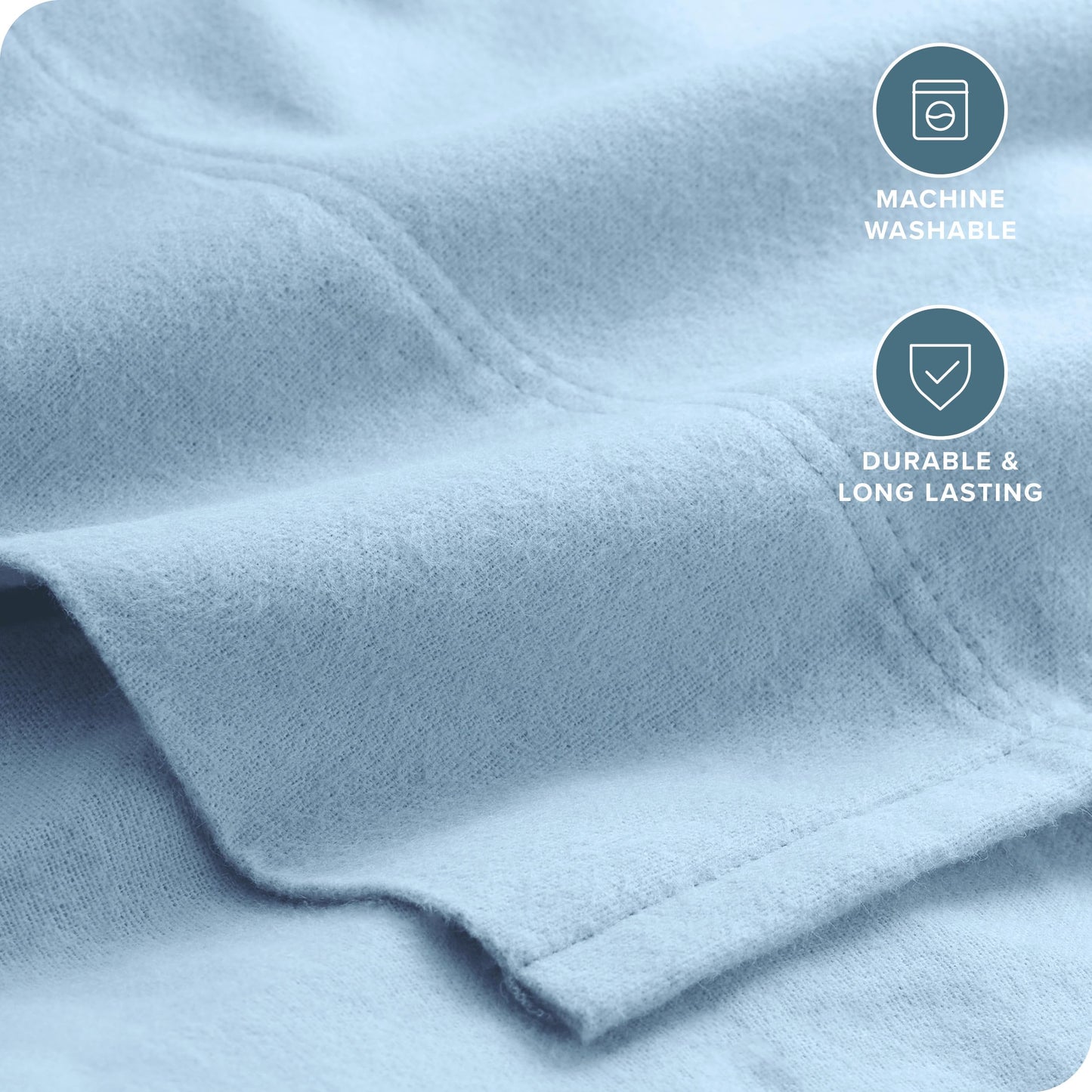 Bare Home Flannel Sheet Set 100% Cotton, Velvety Soft Heavyweight - Double Brushed Flannel - Deep Pocket (Split King, Grey)