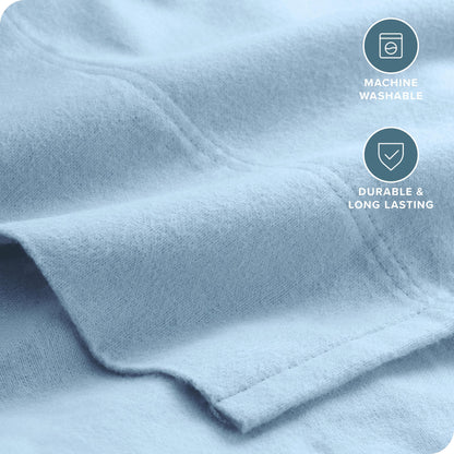 Bare Home Flannel Sheet Set 100% Cotton, Velvety Soft Heavyweight - Double Brushed Flannel - Deep Pocket (Split King, Grey)