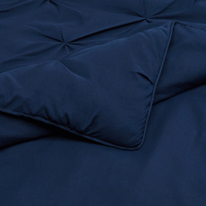 Amazon Basics King Size Comforter Sets, All-Season Down-Alternative 3-Piece Bedding Set, Pinch Pleat Design, Dark Grey