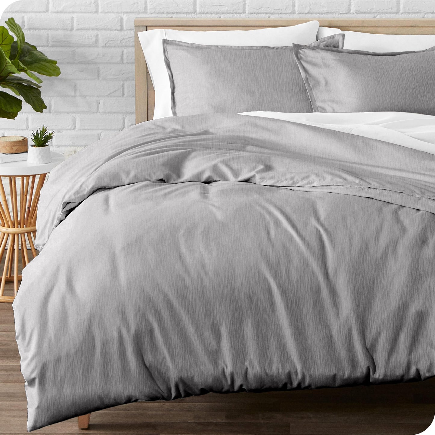 Bare Home Flannel Duvet Cover Set - Full/Queen - 100% Cotton, Velvety Soft Heavyweight Premium Flannel, Double Brushed