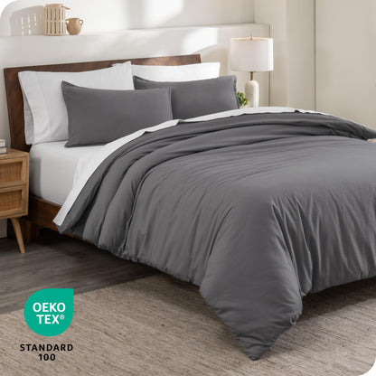 Bare Home Flannel Duvet Cover Set - Full/Queen - 100% Cotton, Velvety Soft Heavyweight Premium Flannel, Double Brushed