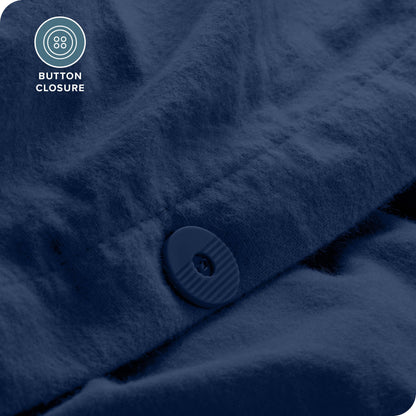 Bare Home Flannel Duvet Cover Set - Full/Queen - 100% Cotton, Velvety Soft Heavyweight Premium Flannel, Double Brushed