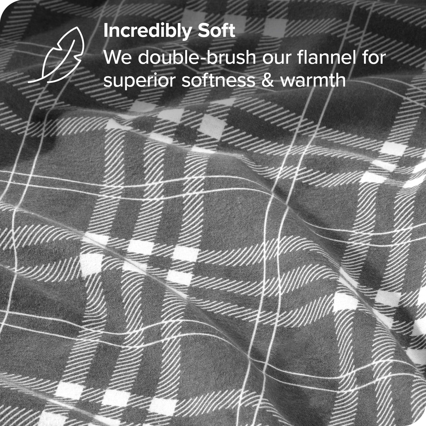 Bare Home Flannel Duvet Cover Set - Full/Queen - 100% Cotton, Velvety Soft Heavyweight Premium Flannel, Double Brushed