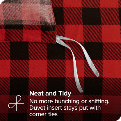 Bare Home Flannel Duvet Cover Set - Full/Queen - 100% Cotton, Velvety Soft Heavyweight Premium Flannel, Double Brushed