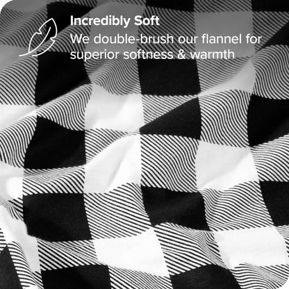 Bare Home Flannel Duvet Cover Set - Full/Queen - 100% Cotton, Velvety Soft Heavyweight Premium Flannel, Double Brushed