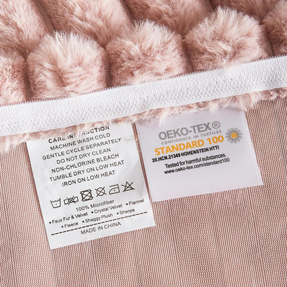 Nayoroom Fluffy Faux Fur Duvet Cover Queen Size Velvet Flannel Olive Green Striped Reversible Comforter Cover Winter Warm 3 Pcs