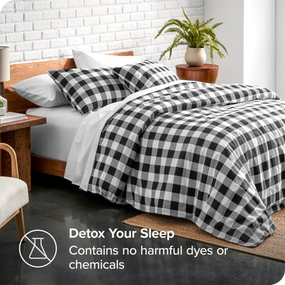 Bare Home Flannel Duvet Cover Set - Full/Queen - 100% Cotton, Velvety Soft Heavyweight Premium Flannel, Double Brushed