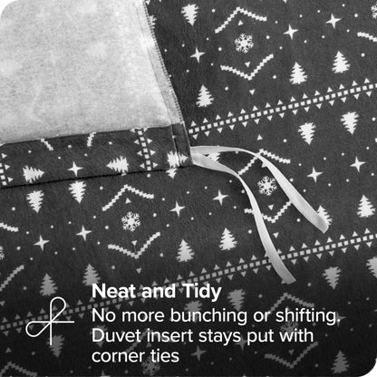 Bare Home Flannel Duvet Cover Set - Full/Queen - 100% Cotton, Velvety Soft Heavyweight Premium Flannel, Double Brushed