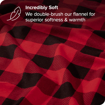 Bare Home Flannel Duvet Cover Set - Full/Queen - 100% Cotton, Velvety Soft Heavyweight Premium Flannel, Double Brushed