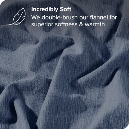 Bare Home Flannel Duvet Cover Set - Full/Queen - 100% Cotton, Velvety Soft Heavyweight Premium Flannel, Double Brushed
